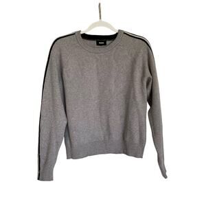 Monrow Soft Knit Track Raglan Sporty Side Seam Stripe Shabby Chic Comfy Sweater